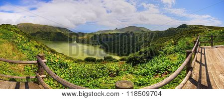 Fabulous View To Lake On Azores Island Flores