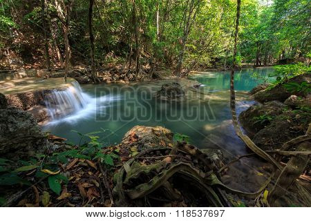 Huay Mae Khamin waterfalls in Kanchanaburi province, Thailand