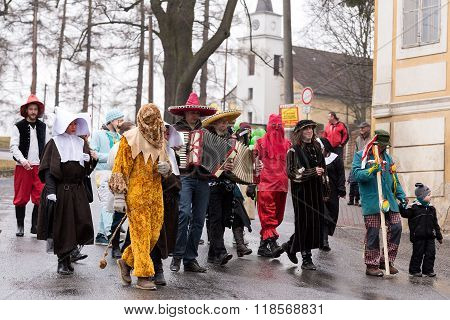 People Attend The Masopust Carnival