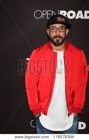 LOS ANGELES - FEB 16:  AJ McLean at the Triple 9 Premiere at the Regal 14 Theaters on February 16, 2016 in Los Angeles, CA