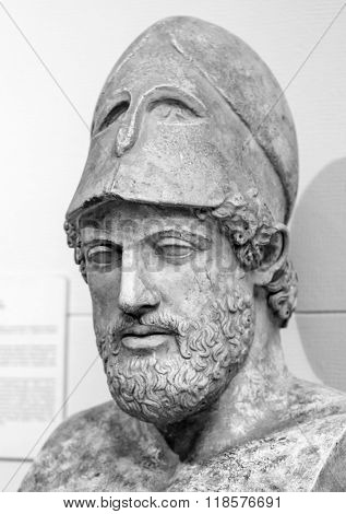 Ancient marble portrait bust of Pericles