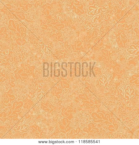 seamless pattern flower and leaf the cream colored