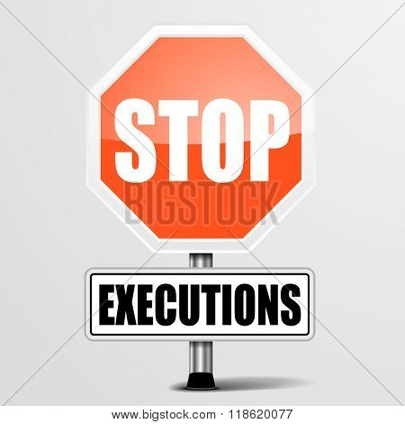 detailed illustration of a red stop Executions sign, eps10 vector