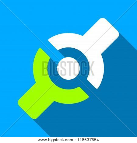 Artificial Joint Flat Long Shadow Square Icon