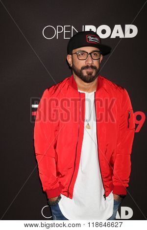 LOS ANGELES - FEB 16:  AJ McLean at the Triple 9 Premiere at the Regal 14 Theaters on February 16, 2016 in Los Angeles, CA