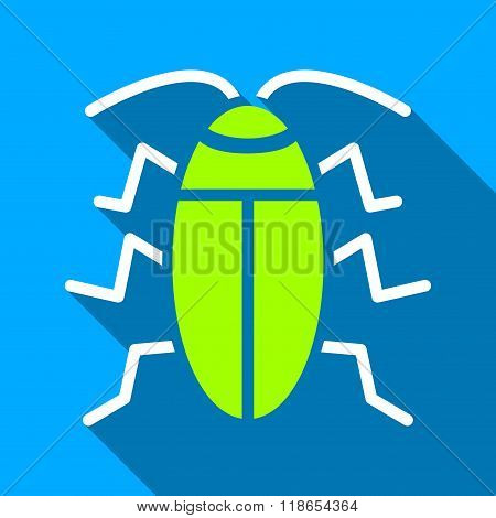 Cockroach Flat Long Shadow Square Icon