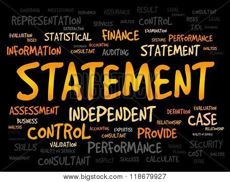STATEMENT word cloud business concept, presentation background