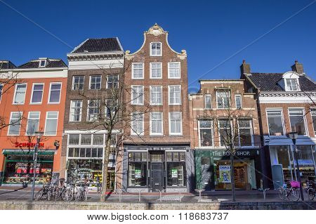 Row Of Typical Dutch Houses In Leeuwarden