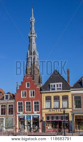 Old Houses And The Tower Of The Bonifatius Church In Leeuwarden