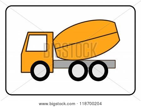 Concrete Mixer Truck Icon