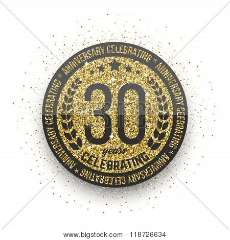 Thirty years anniversary celebration logotype. 30th anniversary logo.