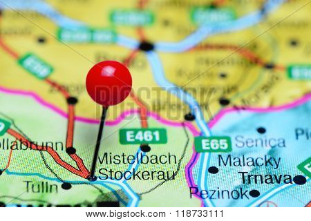 Stockerau pinned on a map of Austria