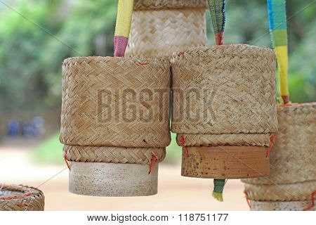 Bamboo Wooden Rice Box For Sticky Rice