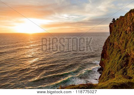 Sunset At Tanah Lot Temple. Bali Island, Indonesia.