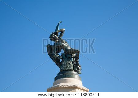 Fallen Angel Statue In Madrid Spain