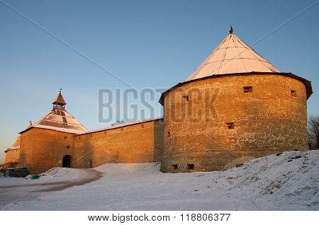 Staraya Ladoga, Russia - January, 2016: Ancient Fortress In Staraya Ladoga, Russia
