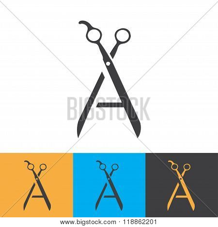 Scissors hairdresser sign icon.
