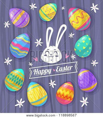 Set of Easter eggs. Vector cute illustration