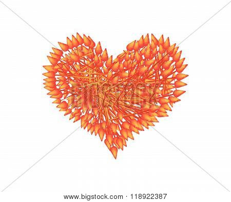Red Ixora Flowers In A Heart Shape