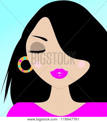 Fashion Lady Portrait In Pink