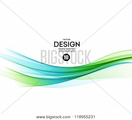 Abstract vector background, blue and green wavy