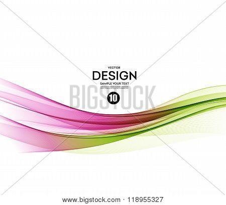 Abstract vector background, green  and pink wavy