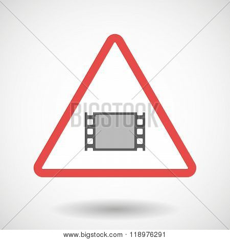 Warning Signal Icon With A Film Photogram
