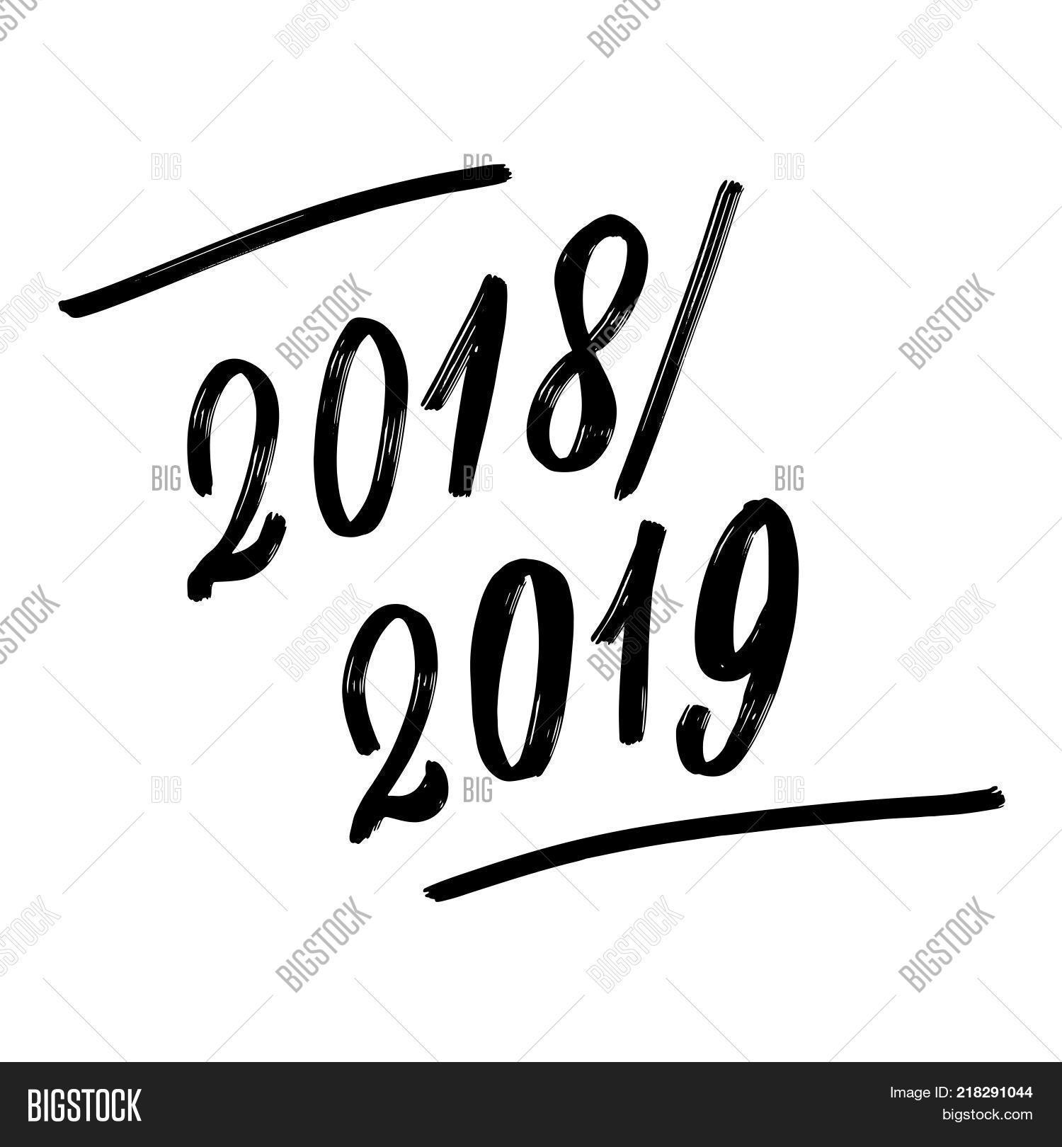 2018-2019, Lettering Vector & Photo (Free Trial) | Bigstock