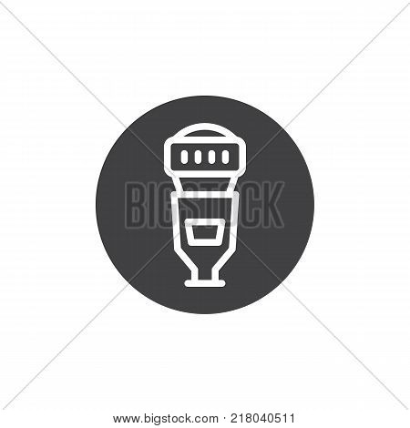 Camera speedlight flash icon vector, filled flat sign, solid pictogram isolated on white. Symbol, logo illustration.