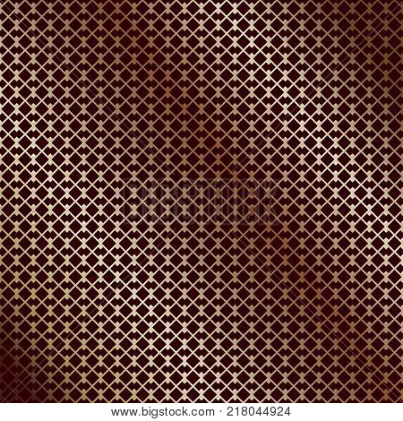 Geometric seamless pattern, subtle lines of abstract background. Vector design in shiny gold and brown colors