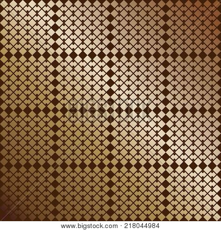 Geometric seamless pattern, subtle lines of abstract background. Vector design in shiny gold and brown colors