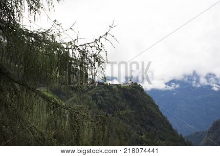 View Landscape Of Apls Mountain And Vernagt-stausee Lake In Vernago Village At Foot Of The Hill Of O