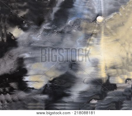 Night landscape with moon sea and mountains