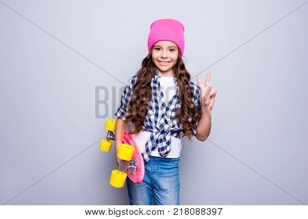Education, Healthcare, Fashion, Pampering Pre Teens Concept. Close Up Portrait Of Charming School Gi