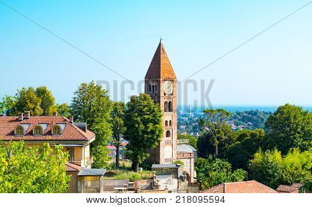Rivoli Italy - August 14 2016: View on the valley from the Royal catle of Rivoli