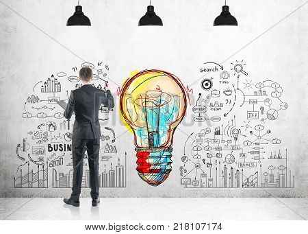 Businessman With A Glowing Marker, Office