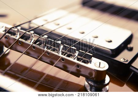 Close Up Of Semi Acoustic Electric Guitar