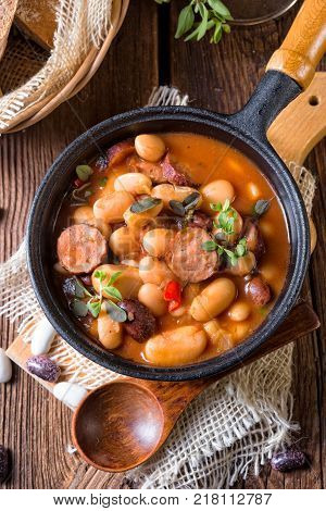 A Fresh And Tasty True  Polish Baked Beans With Sausage