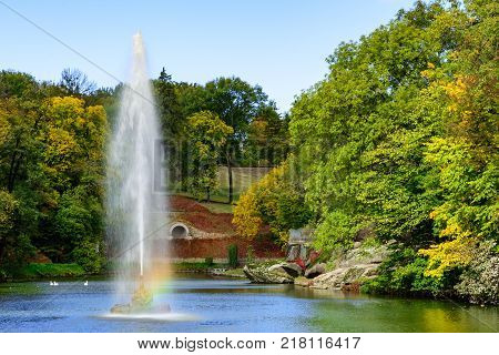 Autumn colors in the National Dendrology Park of Sofiyivka Fountain 