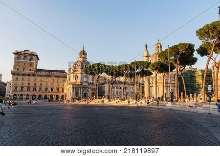 famous Piazza Venezia in Rome in Italy