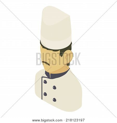 Chef man asian icon. Isometric illustration of chef man asian vector icon for web