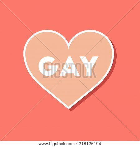 paper sticker on stylish background gays homosexual heart
