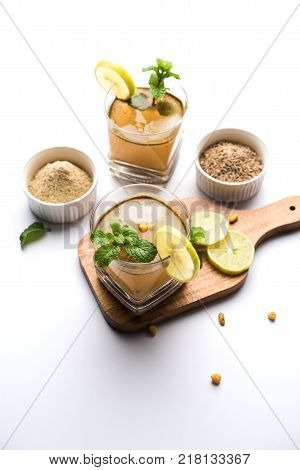 Jal Jeera or Jal-jeera, or jaljira, is an Indian beverage prepared using mixing cumin powder in water and served cold