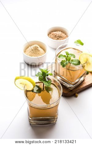 Jal Jeera or Jal-jeera, or jaljira, is an Indian beverage prepared using mixing cumin powder in water and served cold