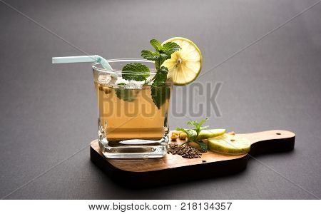 Jal Jeera or Jal-jeera, or jaljira, is an Indian beverage prepared using mixing cumin powder in water and served cold