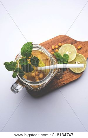 Jal Jeera or Jal-jeera, or jaljira, is an Indian beverage prepared using mixing cumin powder in water and served cold