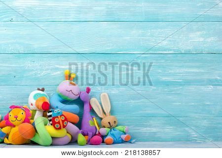 Baby toys frame. Copy space for text