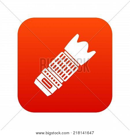 Interchangeable lens for camera icon digital red for any design isolated on white vector illustration