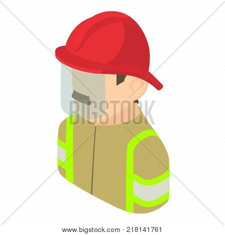 Firefighter man icon. Isometric illustration of firefighter man vector icon for web