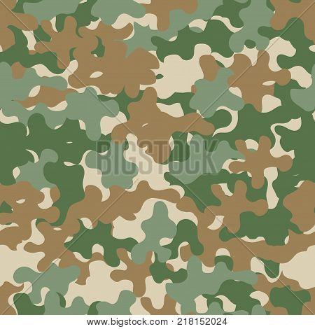 Camouflage pattern seamless background. Animal military camouflage. Abstract seamless pattern for army, hunting, fashion cloth textile. Colorful modern soldier style. Vector militaristic texture